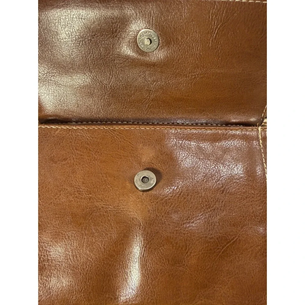 Maggie Barnes Weaved Straw with Faux Leather Croc Print Leather Shoulder Bag